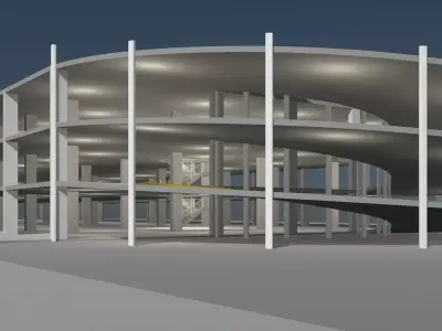Parking garage building in structure 25-26 3D model