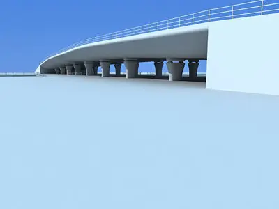 Overpass plane flying in sky 3D model