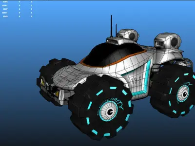 Scifi Buggy Low-poly 3D model