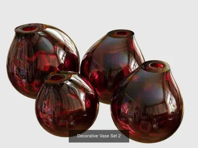Decorative Vase Set 3D Model Collection