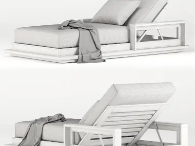  Puebla Outdoor Chaise By Arhaus 3D model