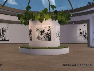 Circular Art Gallery Unity Asset Low-poly 3D model