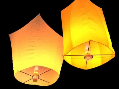 Chinese sky  lantern 3D model