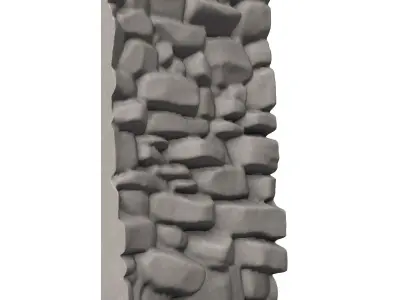 Rustic Boulder Wall Modular Asset 3D print model