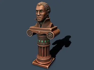 Pedestal bronze 2 Low-poly 3D model