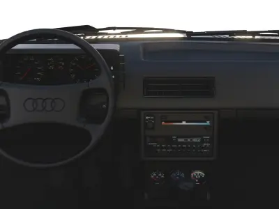 1981 Audi Coupe Quattro with interior Silver 3D model