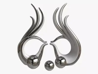 Abstract Hands Ceramic Figurine Set 3D model