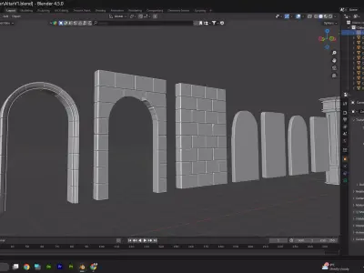Gothic Altar with Angel carvings Low-poly 3D model
