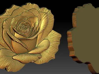 8 Rose CNC Relief Model 3D print model