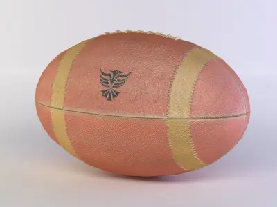 Red rugby ball  Low-poly 3D model