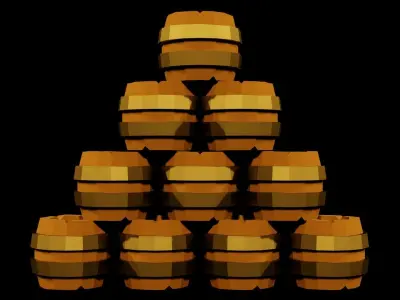 Lowpoly Barrel Model Free low-poly 3D model