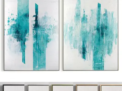 Plaster Two Photo Frame 135 Low-poly 3D model