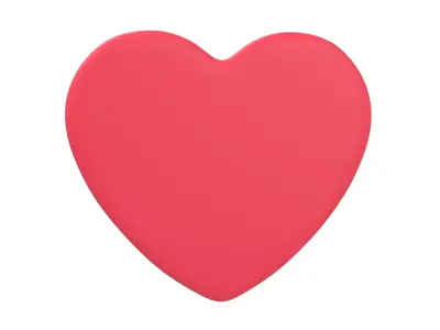 Twitter Heart Emoji v1 001 Low-poly 3D model