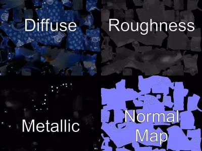 Royal Blue Embroidered Jacket model pack Low-poly 3D model