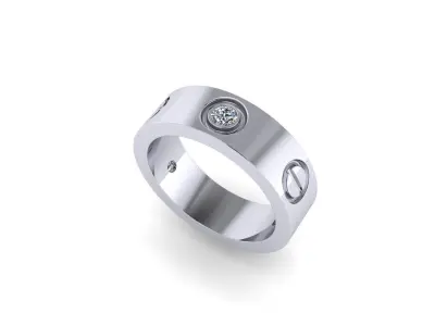 Women diamond ring 3D render 3D print model get