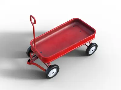 Christmas Trolley For Gifts Low-poly 3D model