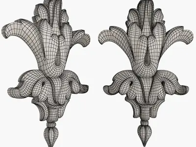 decor two ornate brass wall sconces 3D model