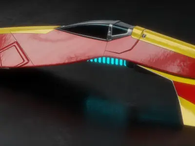 Spaceship racer WipeOut Pir-Hana style  3D model