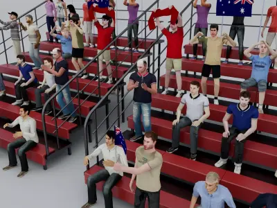  Bleachers Low-poly 3D model