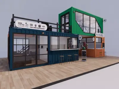 Container coffee shop-22 3D model