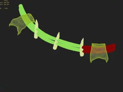 Stone Town Magic Cave - Stone Bone - Flag 02 3D model