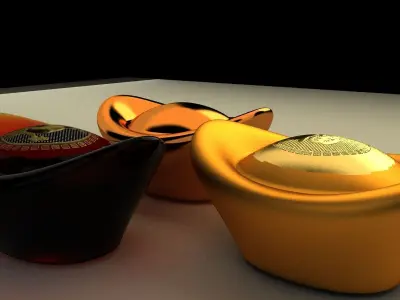 Chinese gold ingot 3D model order