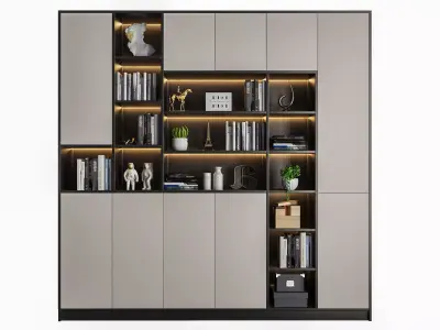 decoration Bookcase Modern monomer Cabinets 3D model