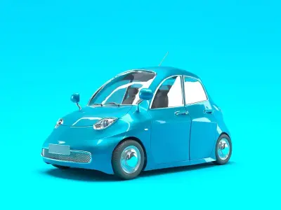 Car Cartoon  Low Poly Low-poly 3D model