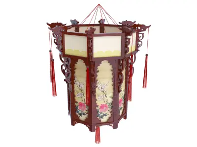 Chinese lanterns Low-poly 3D model