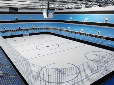 Ice Hockey Stadium Low-poly 3D model