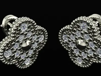 Van Cleef earring 3d printing model 3D print model