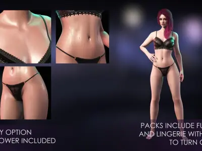 Streetwear Girl 3-15 - Street Wear Girls Pack Game-Ready Low-poly 3D model