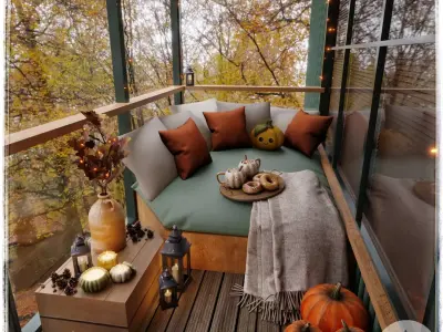 Autumn Balcony Blender Scene - DAY 3D model