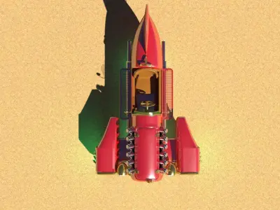 Steampunk boat tail racer 3D model