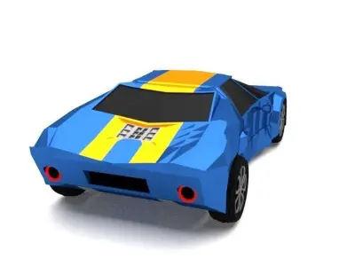 lowpoly race car Low-poly 3D model