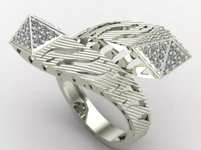 Two Head Women Ring 3DM Womens Ring 3d models 3D print model 3D print model 22