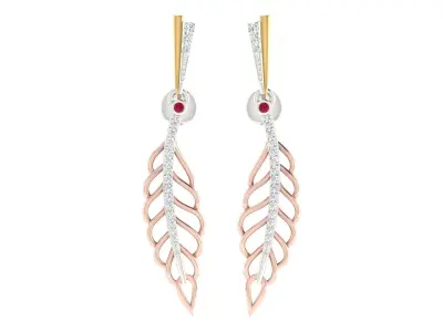 Solitaire Women Drop Earring 3dm STL OBJ FBX Render Details 3D print model 6
