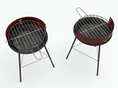 Barbecue Small - Dirty Low-poly 3D model