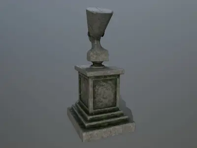 Nefertiti statue of egyptian king Low-poly 3D model