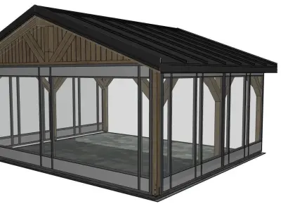 5x6 carport wooden 3D model