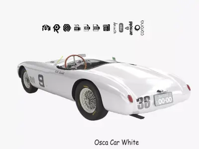 Sports Car Osca White 3D model