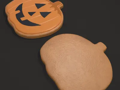 Pumpkin Cookie Happy  Free low-poly 3D model