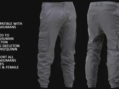 Pants 138 - All MH Bodies - UE5 Skeletons - Rigged Low-poly 3D model