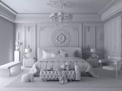 bedroom Low-poly 3D model