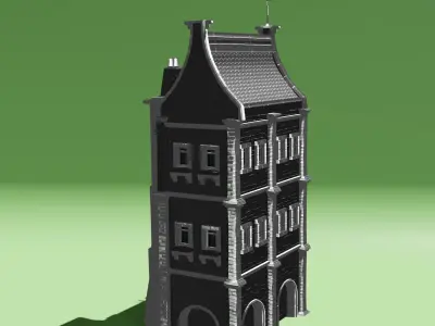 Winter House Low-poly 3D model