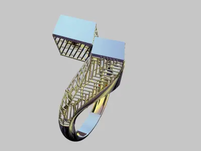 Gold spiral ring Free 3D print model