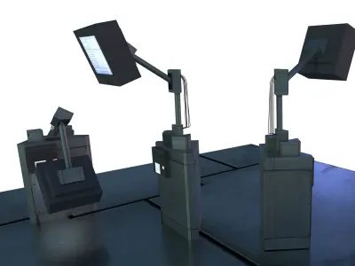 Communications Receiver Electronics Environment Pack Sci Fi Low-poly 3D model