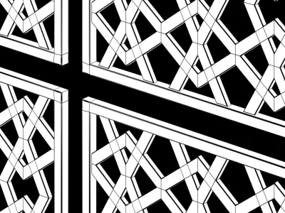Arabic Islamic pattern wood decorative plaster 3D model order