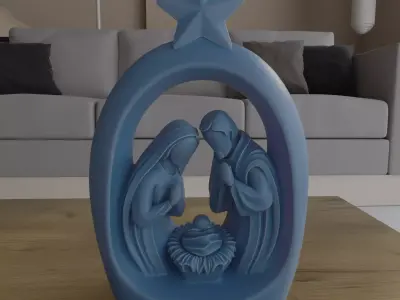 Modern Minimal Nativity Scene STL for 3D Printing 3D print model