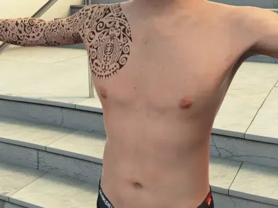 customizable skateboarder character Free 3D model